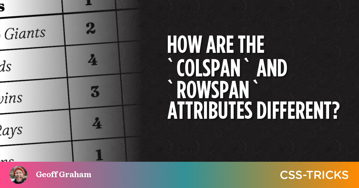 How are the `colspan` and `rowspan` attributes different?